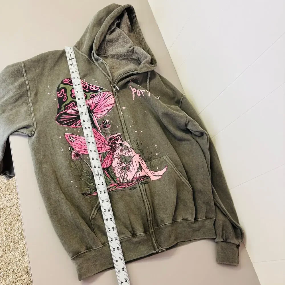Melanie Martinez Portals Army Green Zip Up Hoodie XL Y2K - Picture 6 of 6